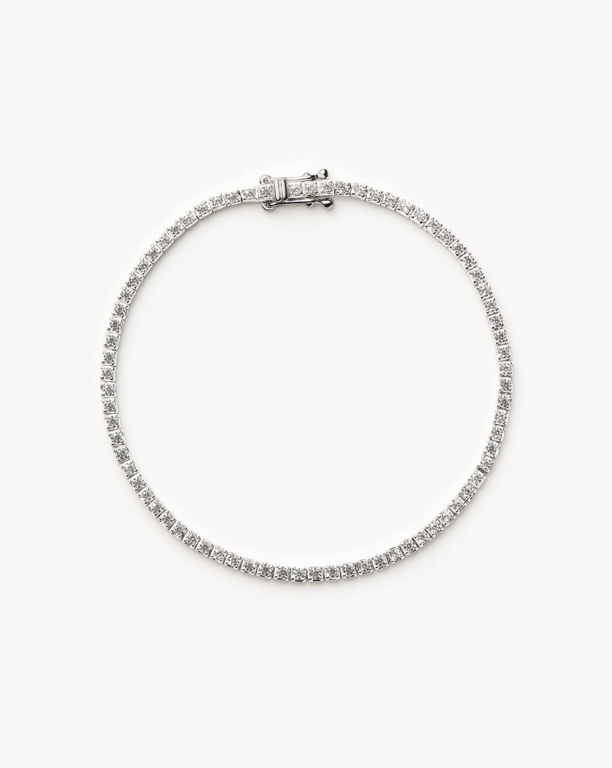 Solid Gold Diamond Tennis Bracelet - Size M/L