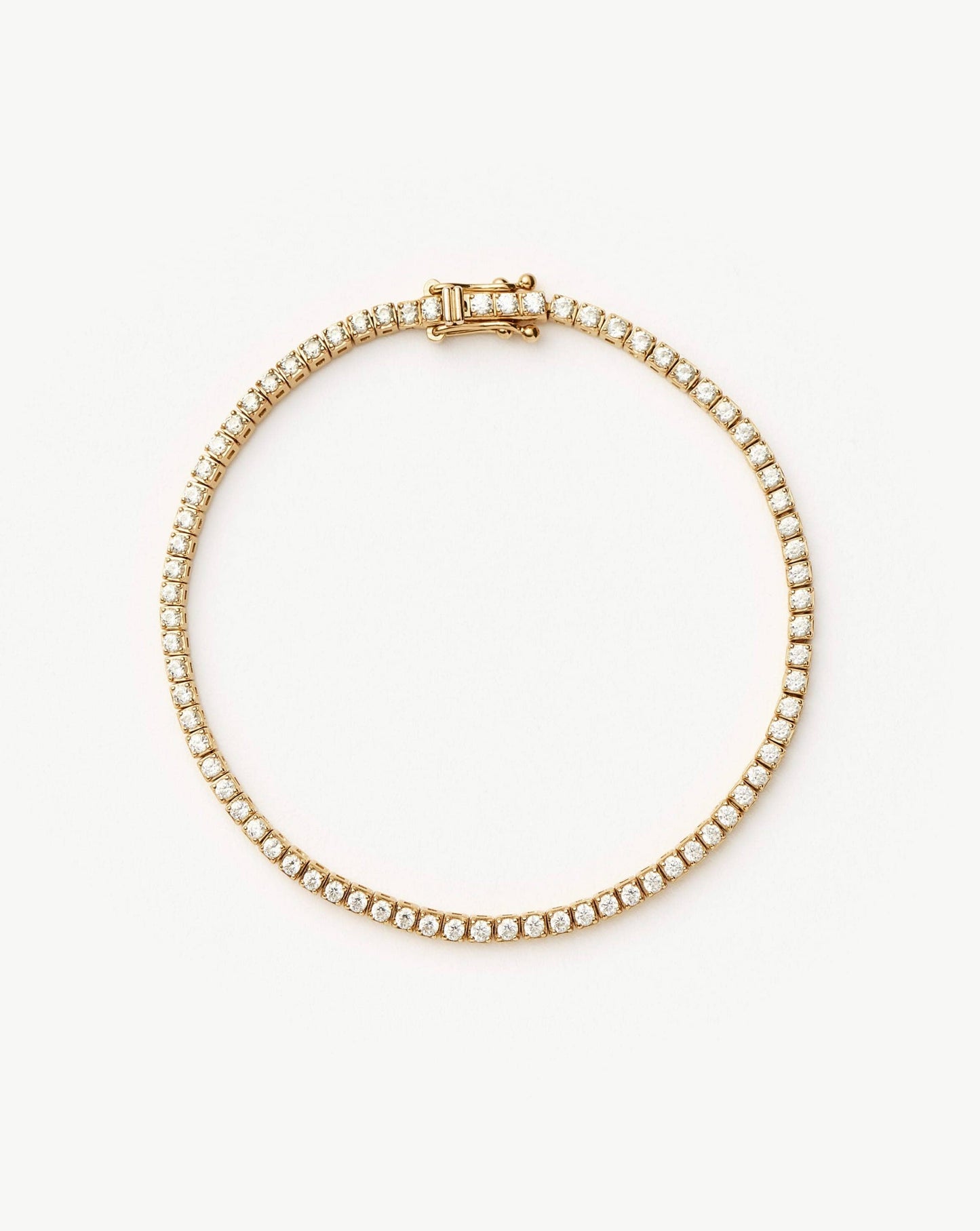 Solid Gold Diamond Tennis Bracelet - Size XS/S