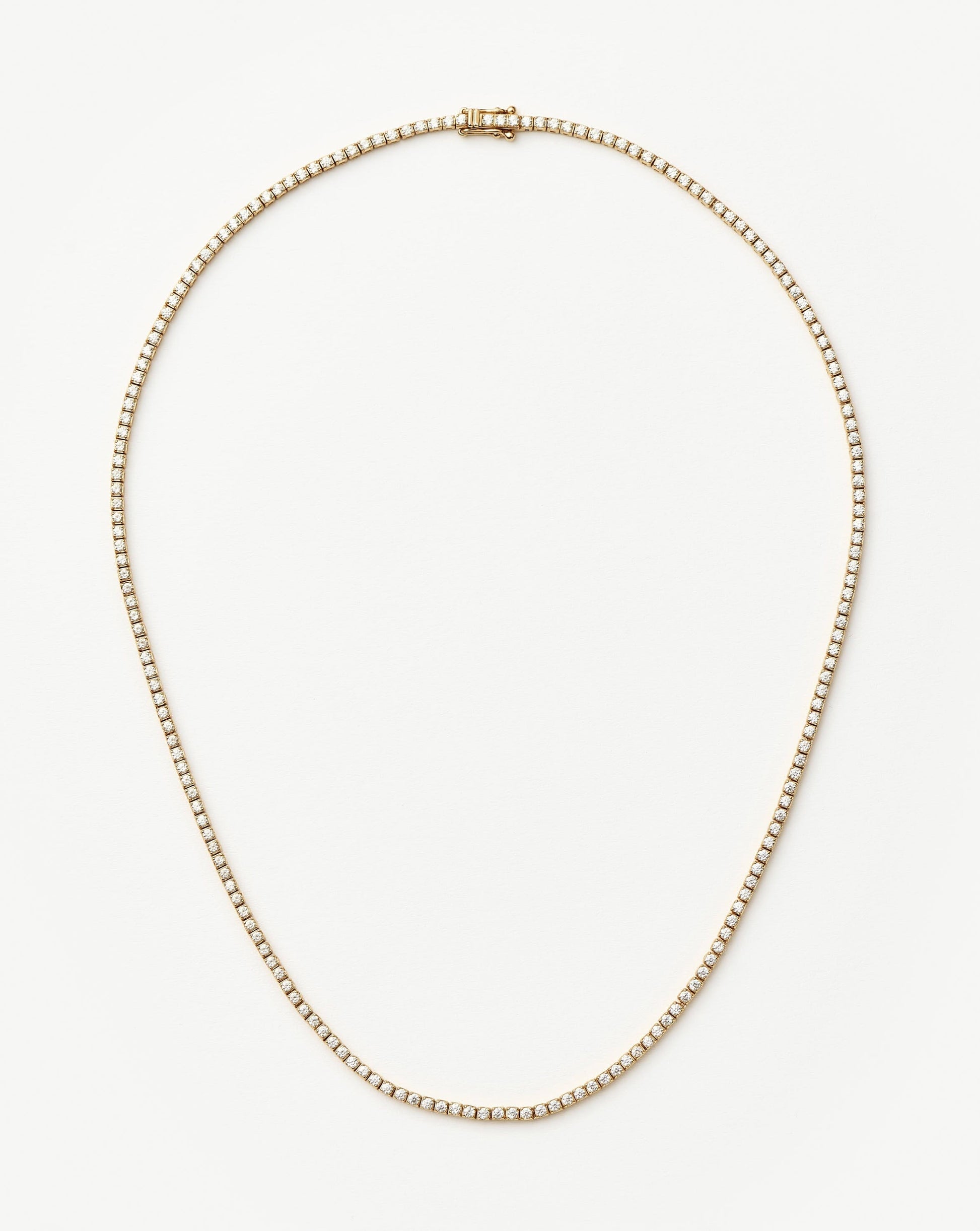 Solid Gold Diamond Tennis Necklace