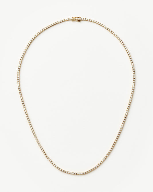 Solid Gold Diamond Tennis Necklace