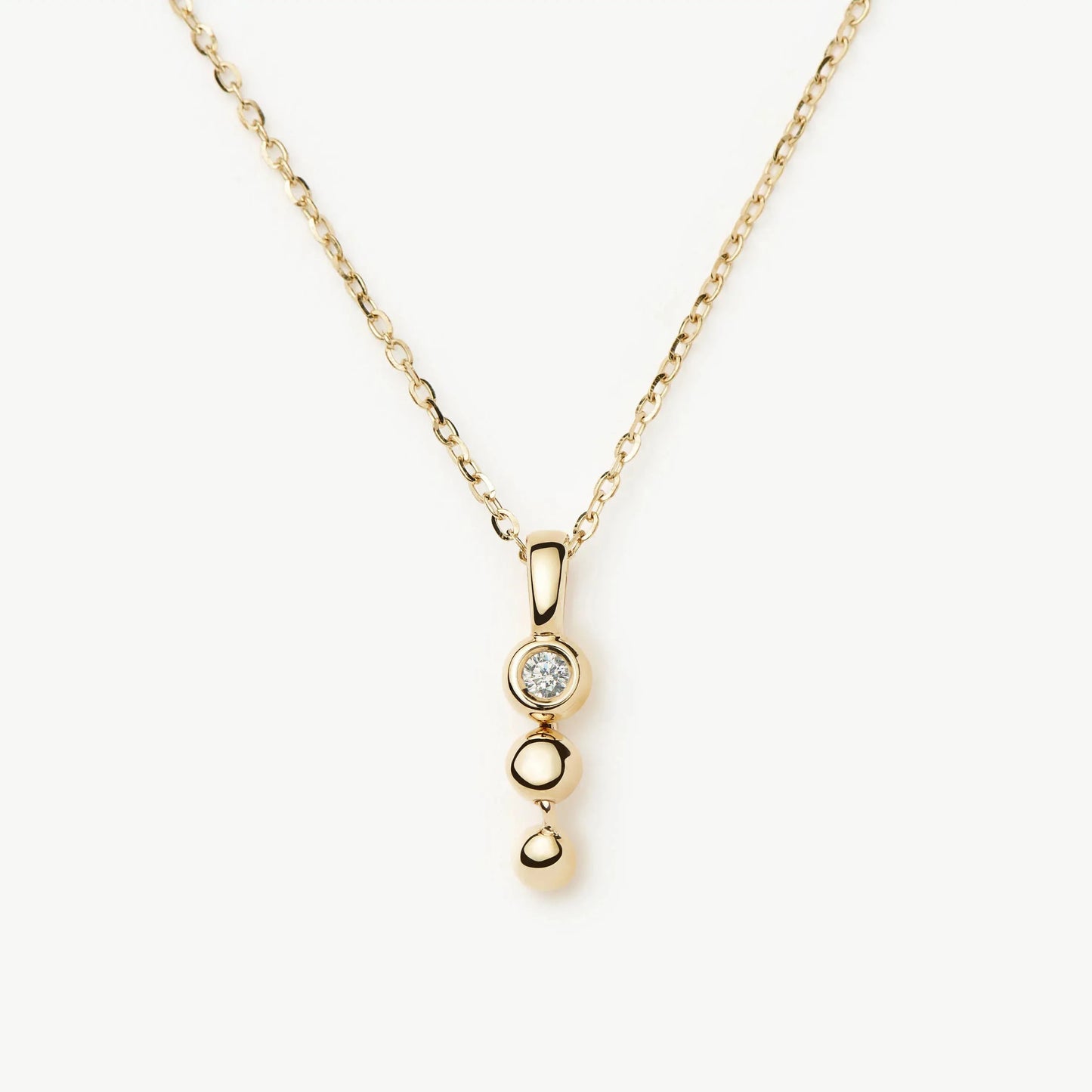 Solid Gold Diamond Trio Necklace