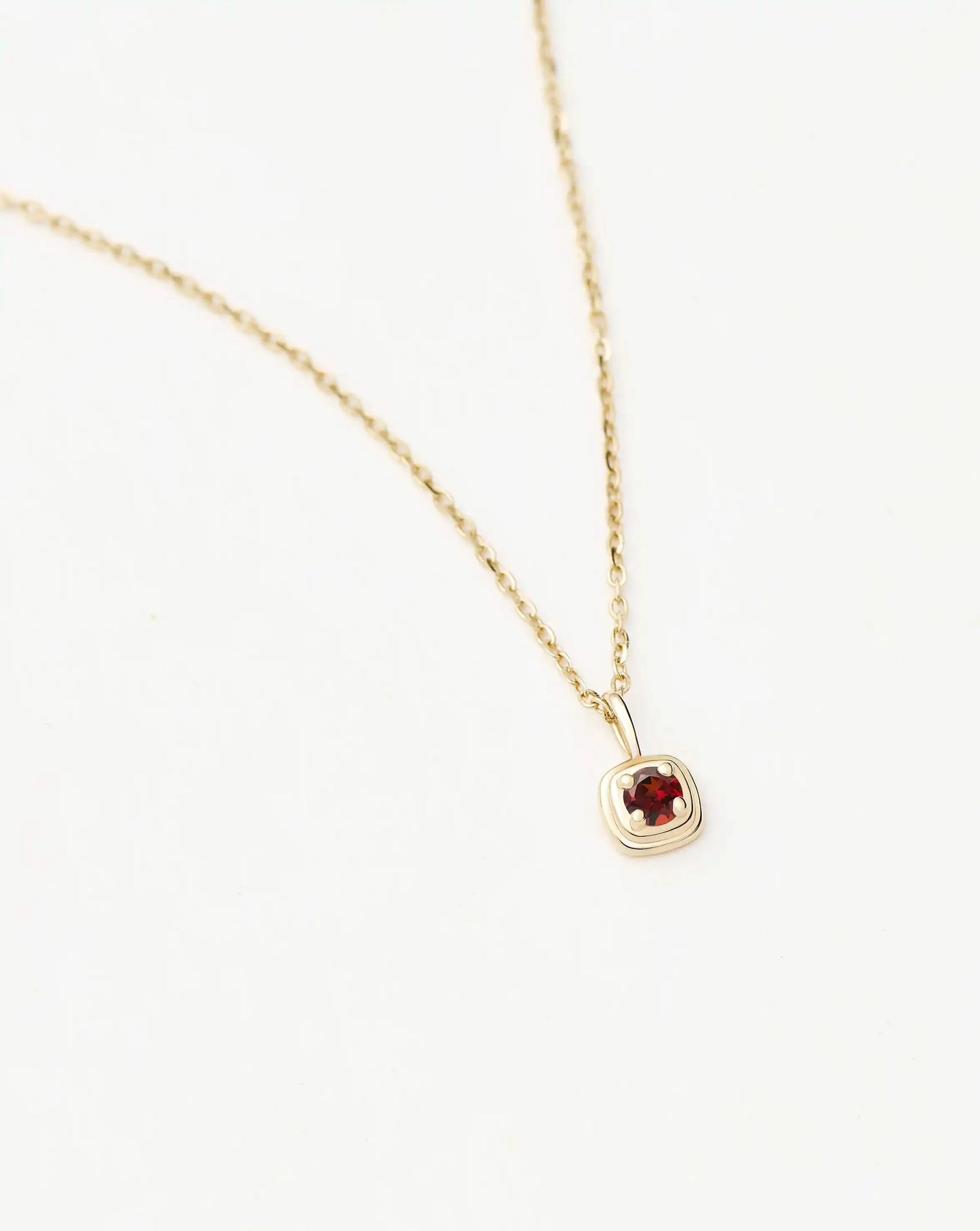 Solid Gold January Birthstone Pendant Necklace