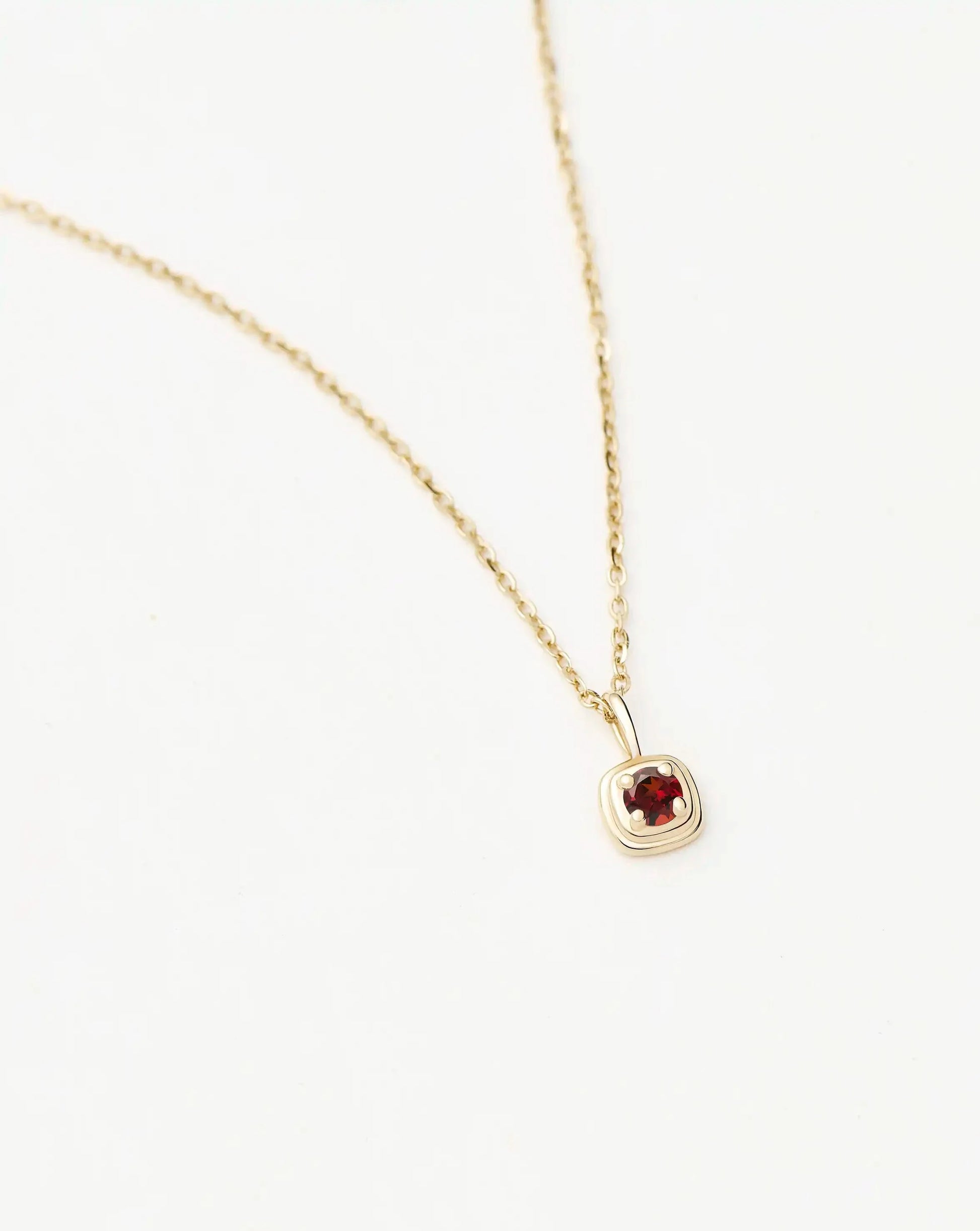 Solid Gold January Birthstone Pendant Necklace