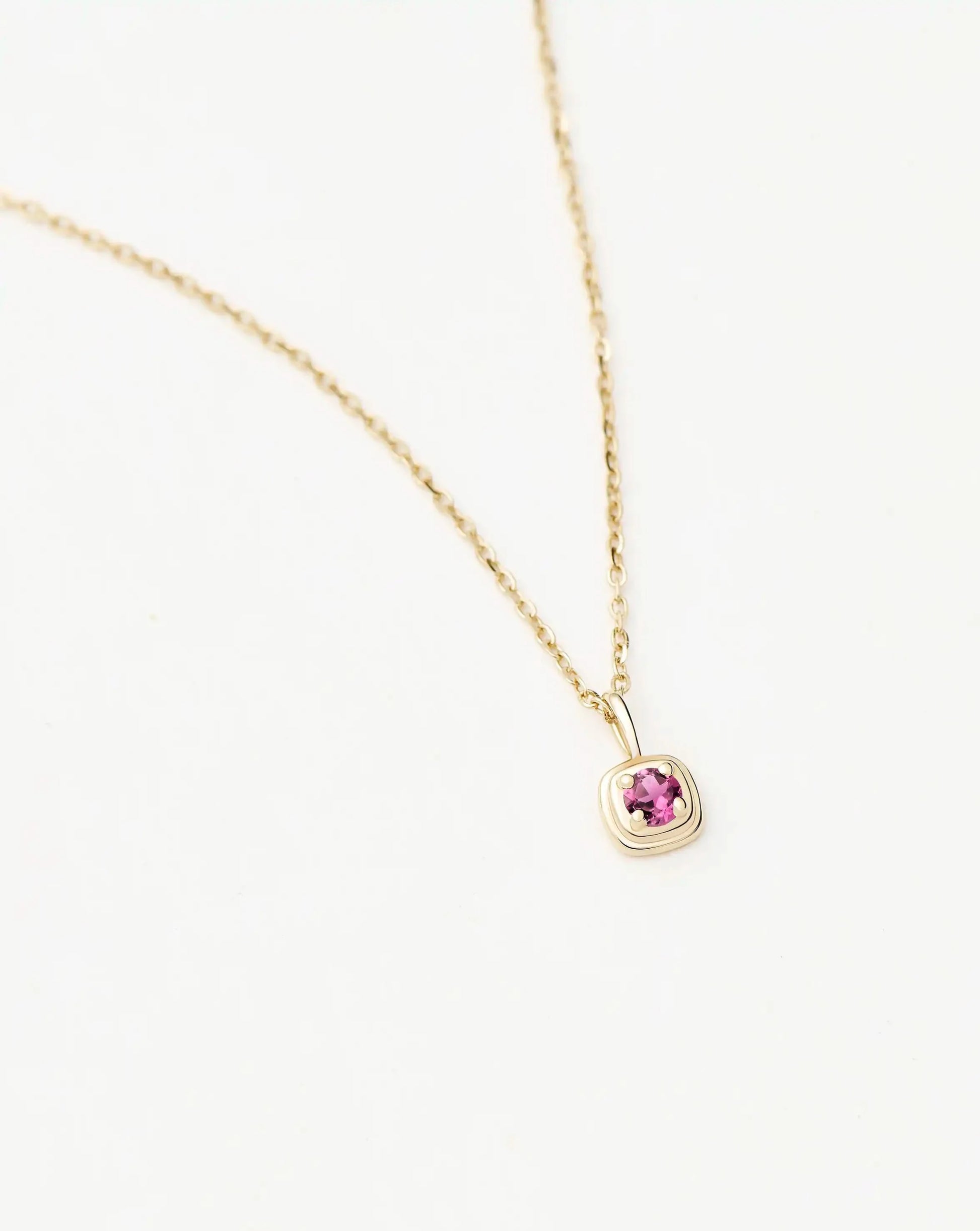 Solid Gold October Birthstone Pendant Necklace