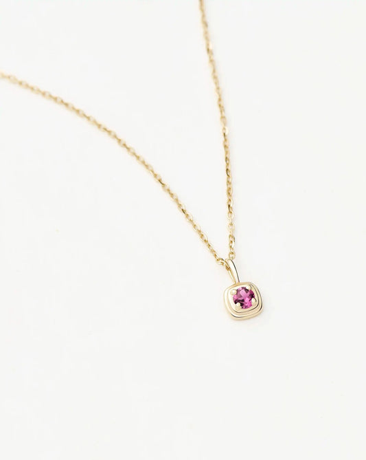 Solid Gold October Birthstone Pendant Necklace