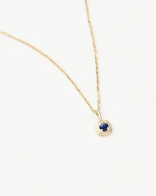 Solid Gold September Birthstone Pendant Necklace
