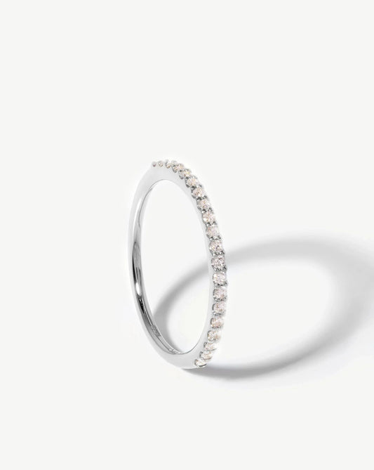 Solid Gold Slim Half Eternity Ring