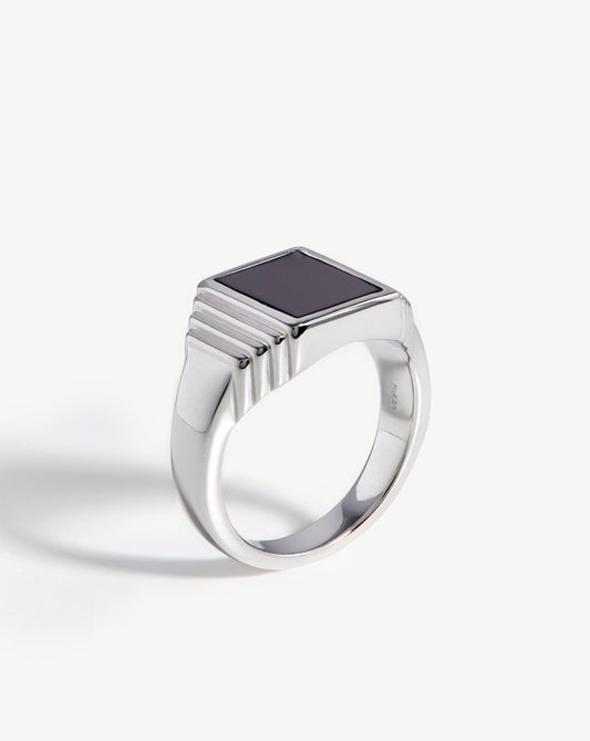 Fused Ridge Signet Ring
