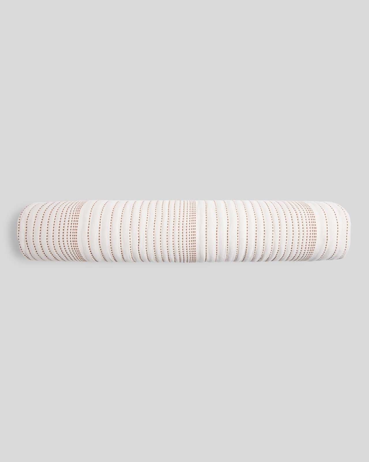 Hand Stitched Bolster Pillow Cover (Cream and Tobacco)