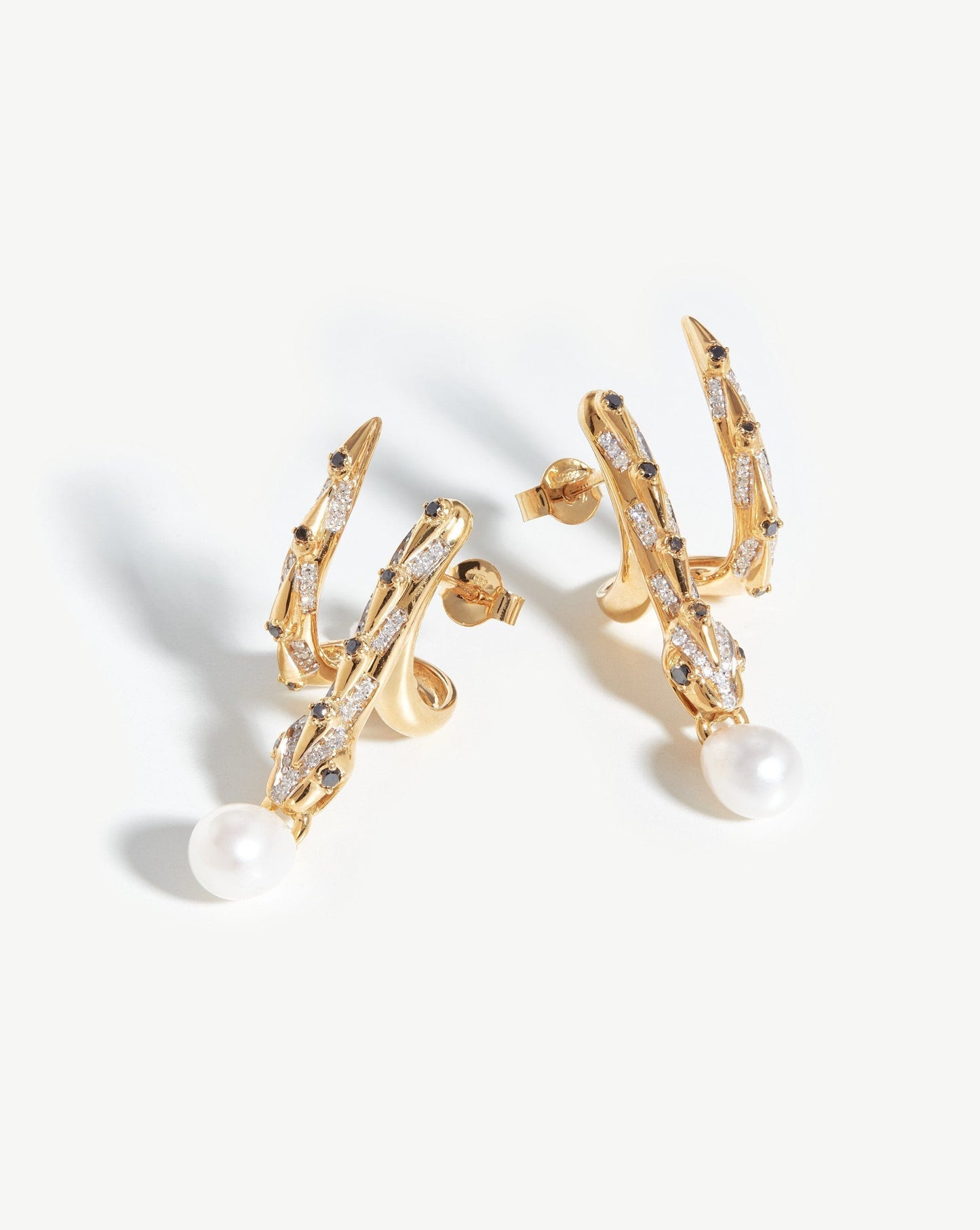 Harris Reed Solid Gold Coiled Serpent Earrings