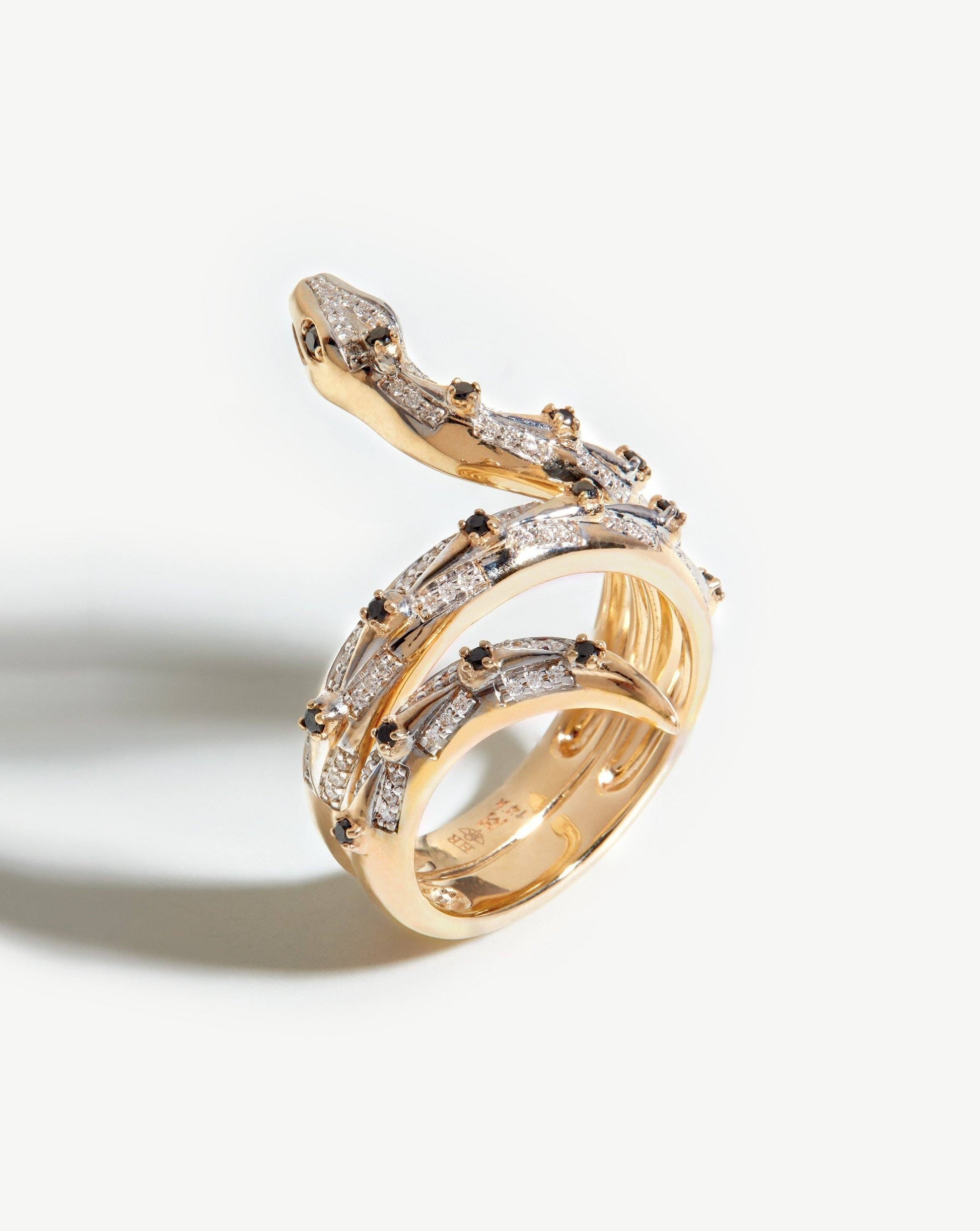 Harris Reed Solid Gold Coiled Serpent Ring