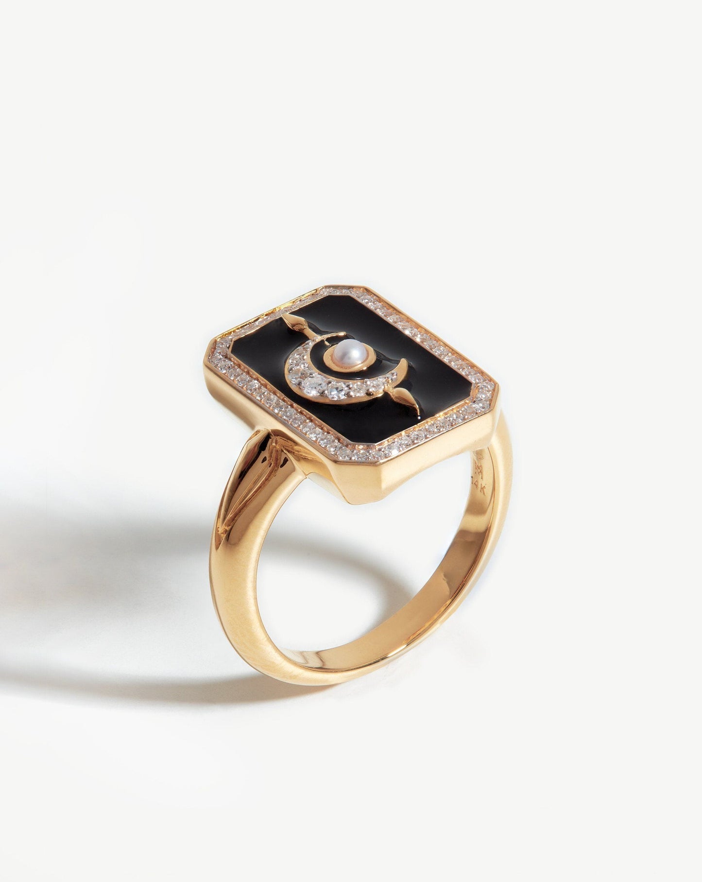 Harris Reed Solid Gold Lunar Ring