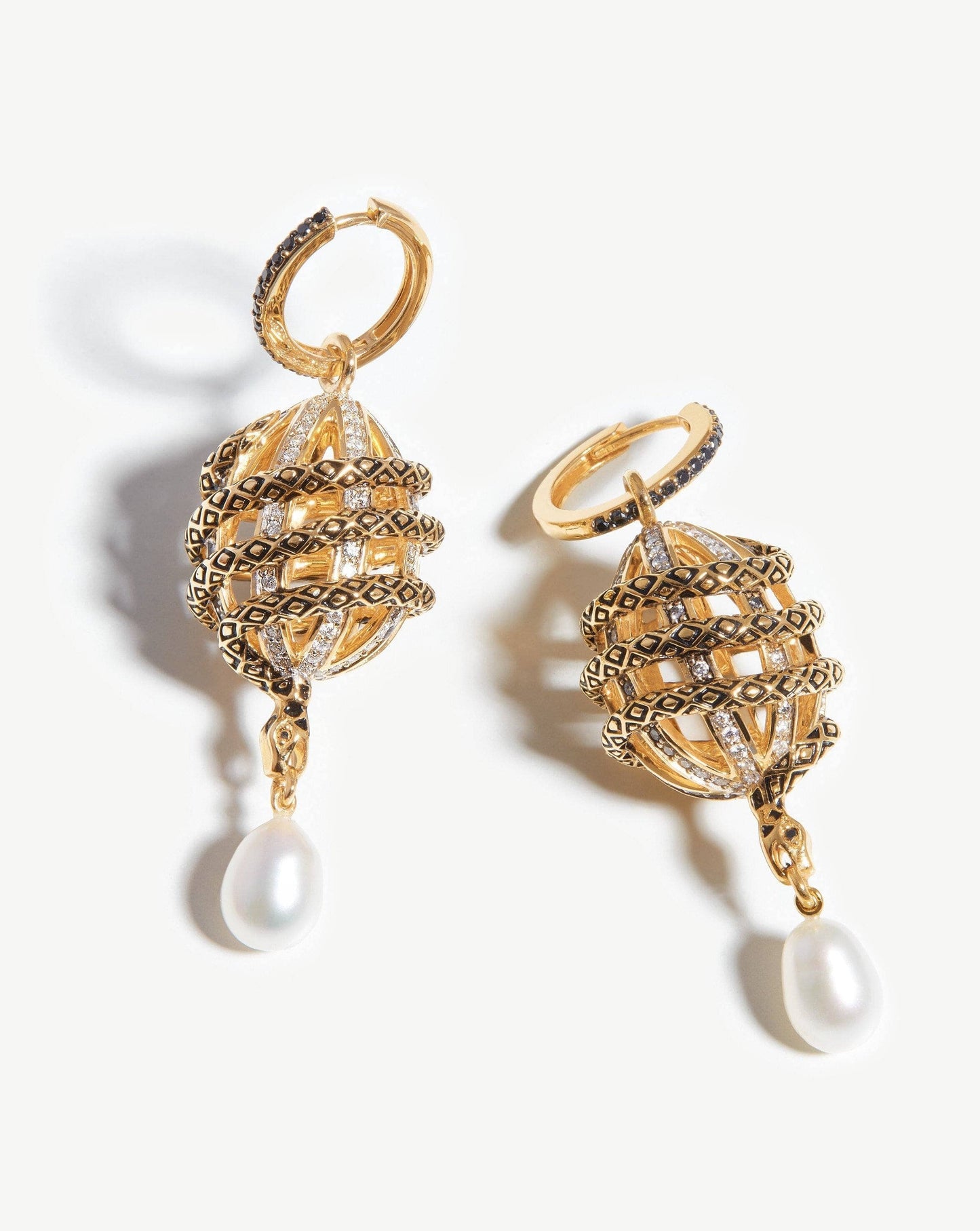 Harris Reed Solid Gold Uncaged Drop Earrings