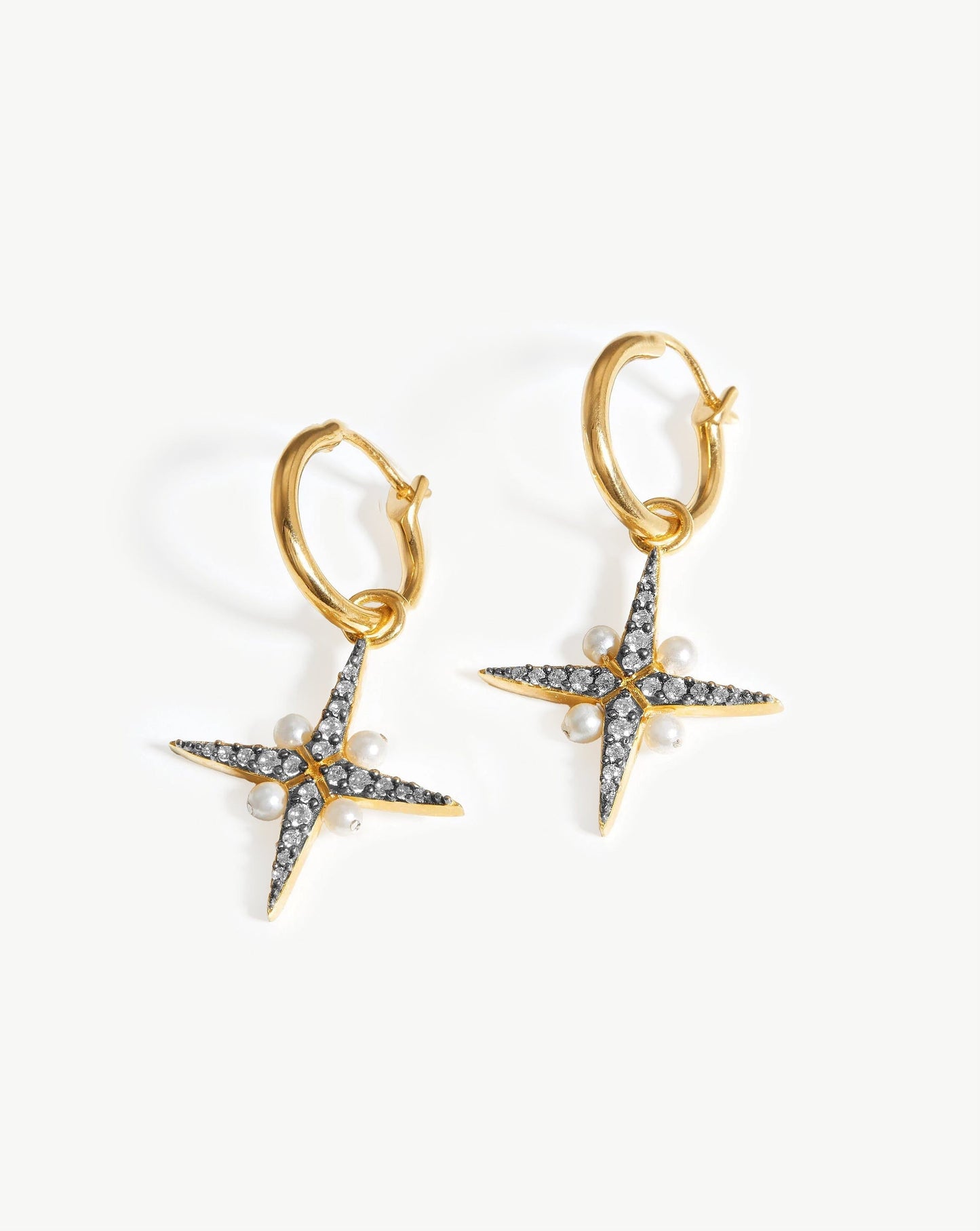 Harris Reed North Star Pearl Hoop Earrings