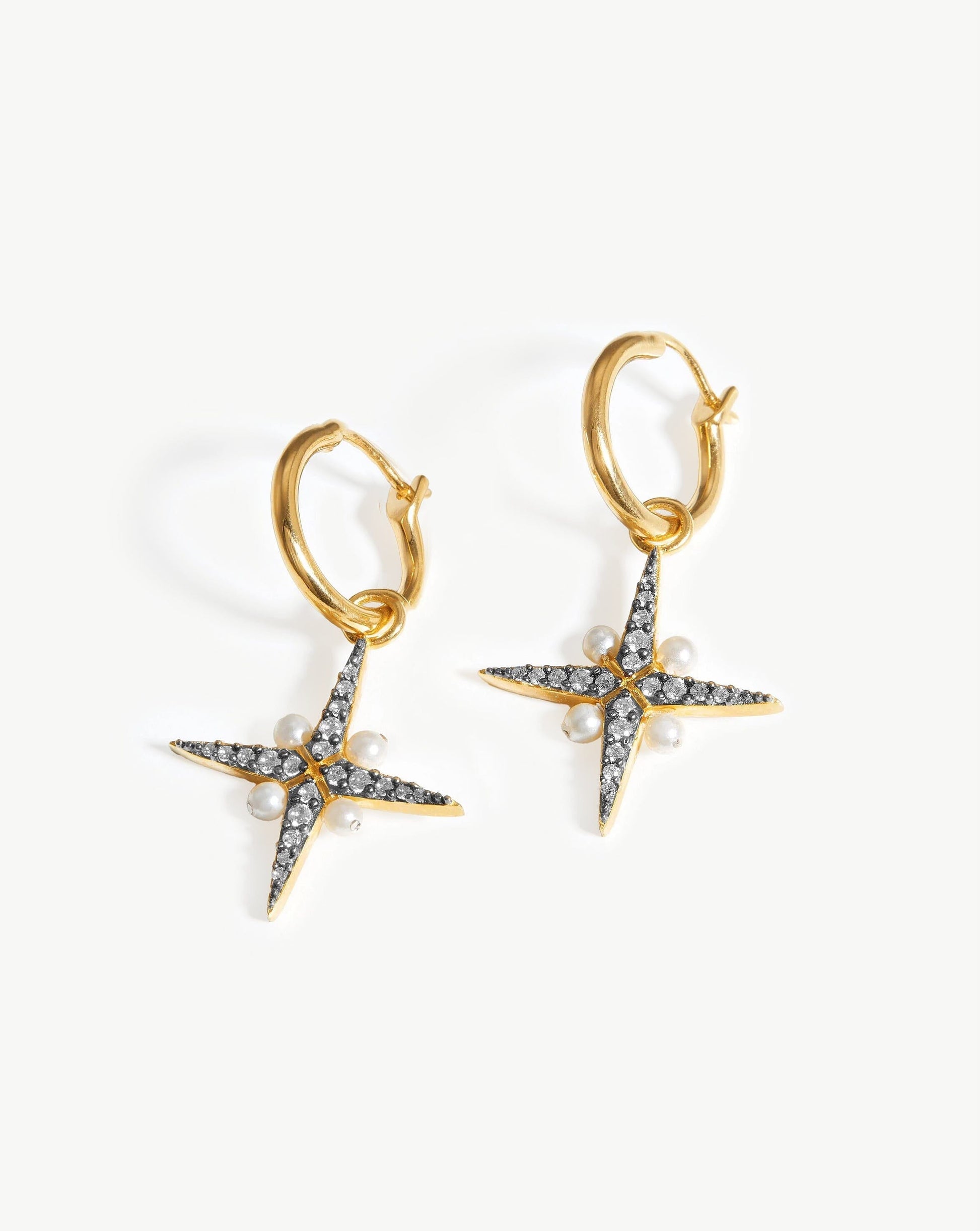 Harris Reed North Star Pearl Hoop Earrings