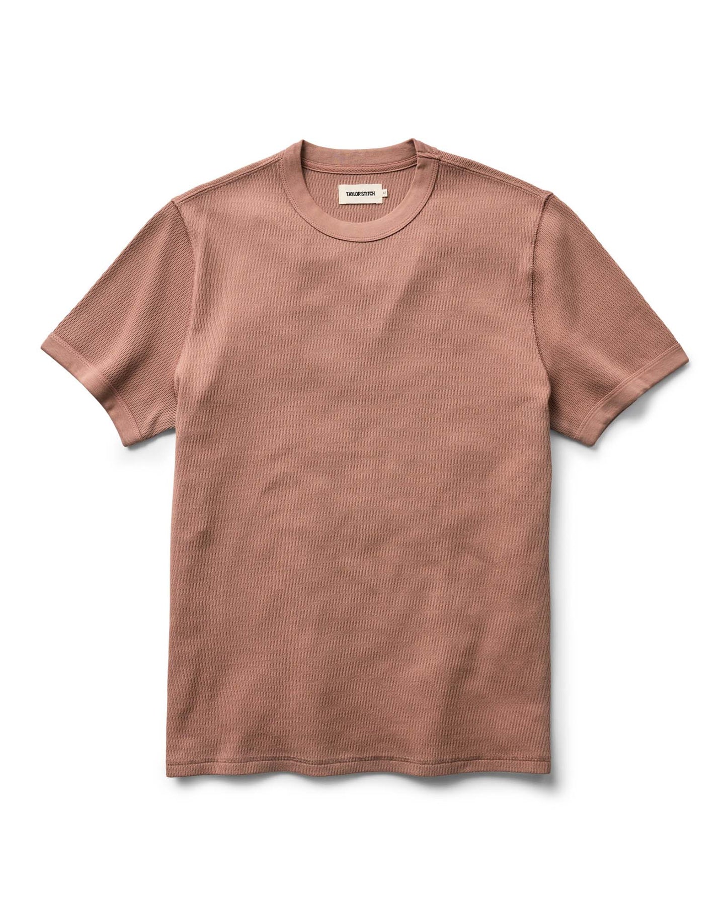 The Organic Cotton Short Sleeve Crew in Faded Brick Waffle
