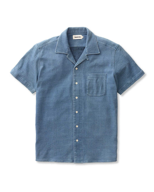 The Hawthorne Shirt in Washed Indigo Crepe