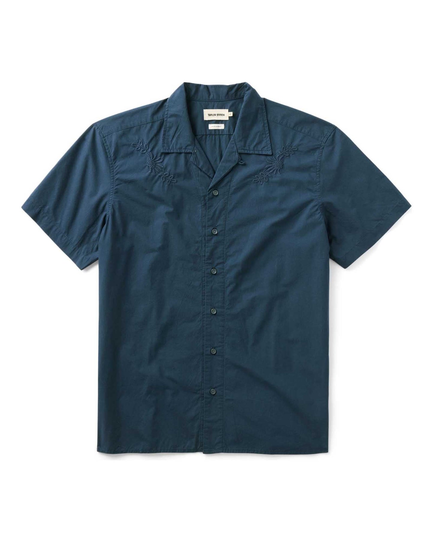 The Davis Shirt in Navy Floral Embroidery