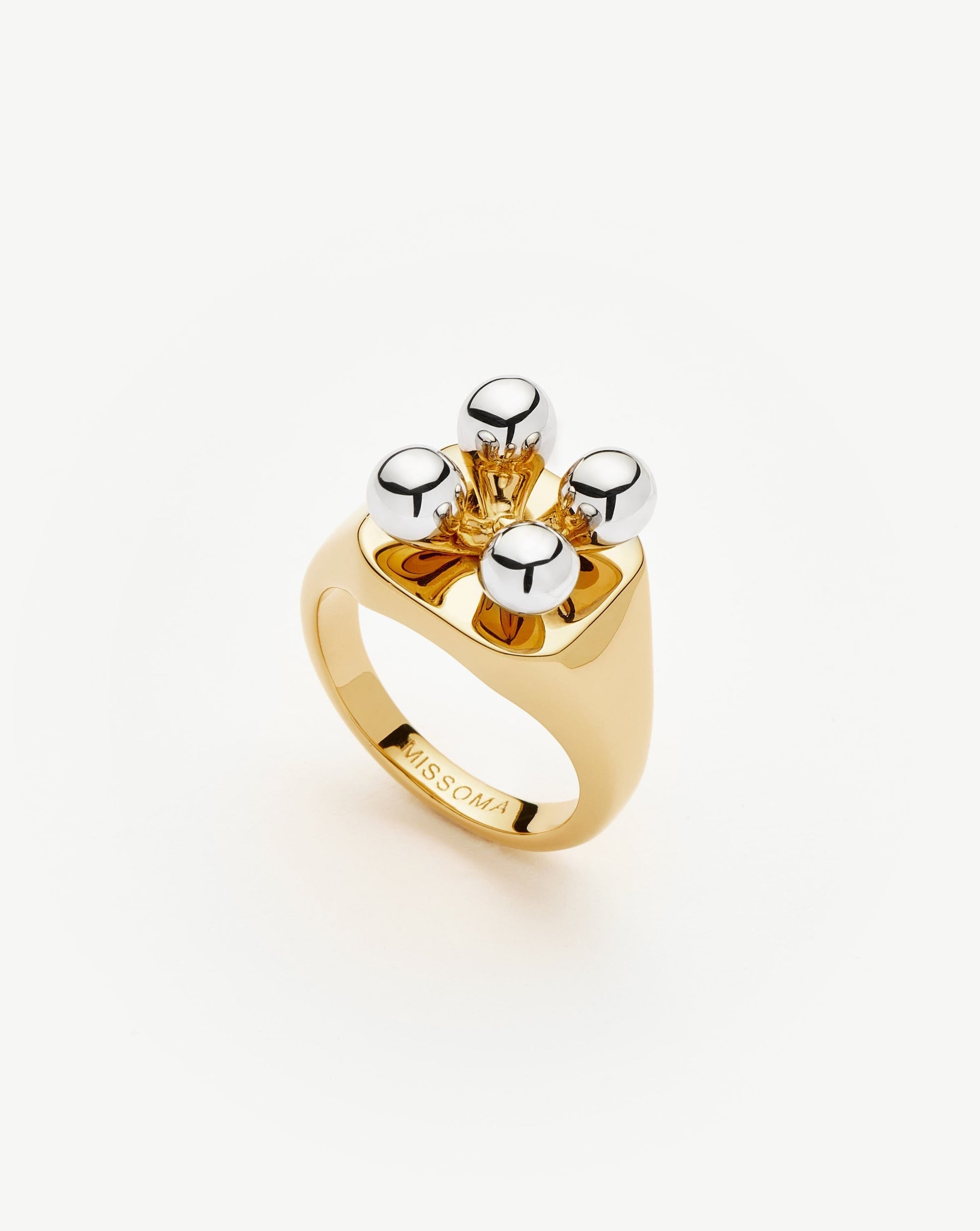 Kinetic Atom Spinning Signet Ring