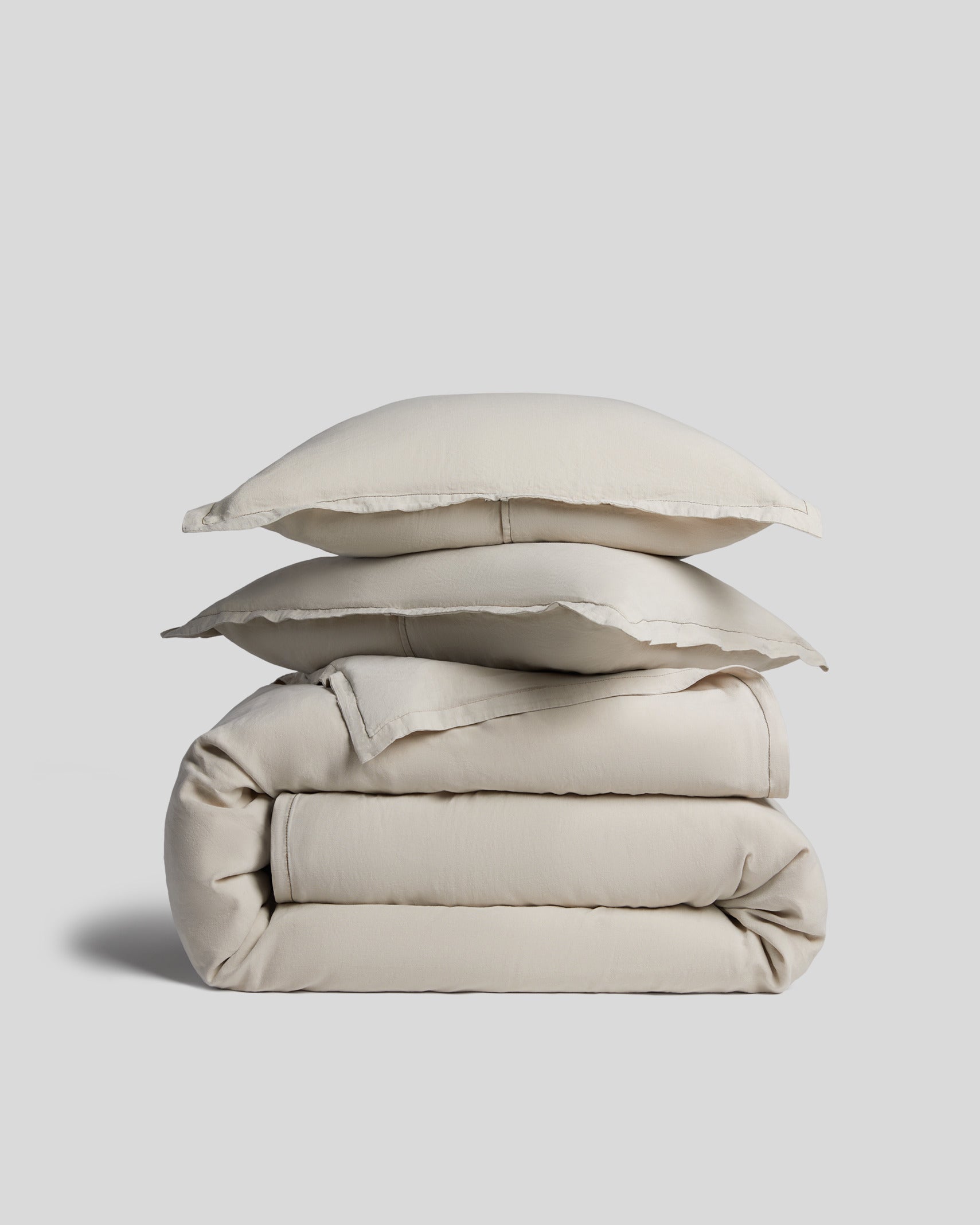 Linen Tencel Duvet Cover Set - Bone F/Q