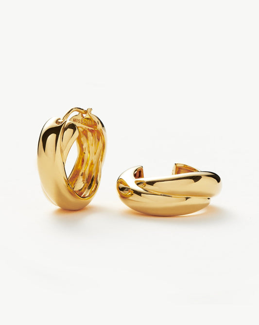 Lucy Williams Chunky Medium Entwine Hoop Earrings