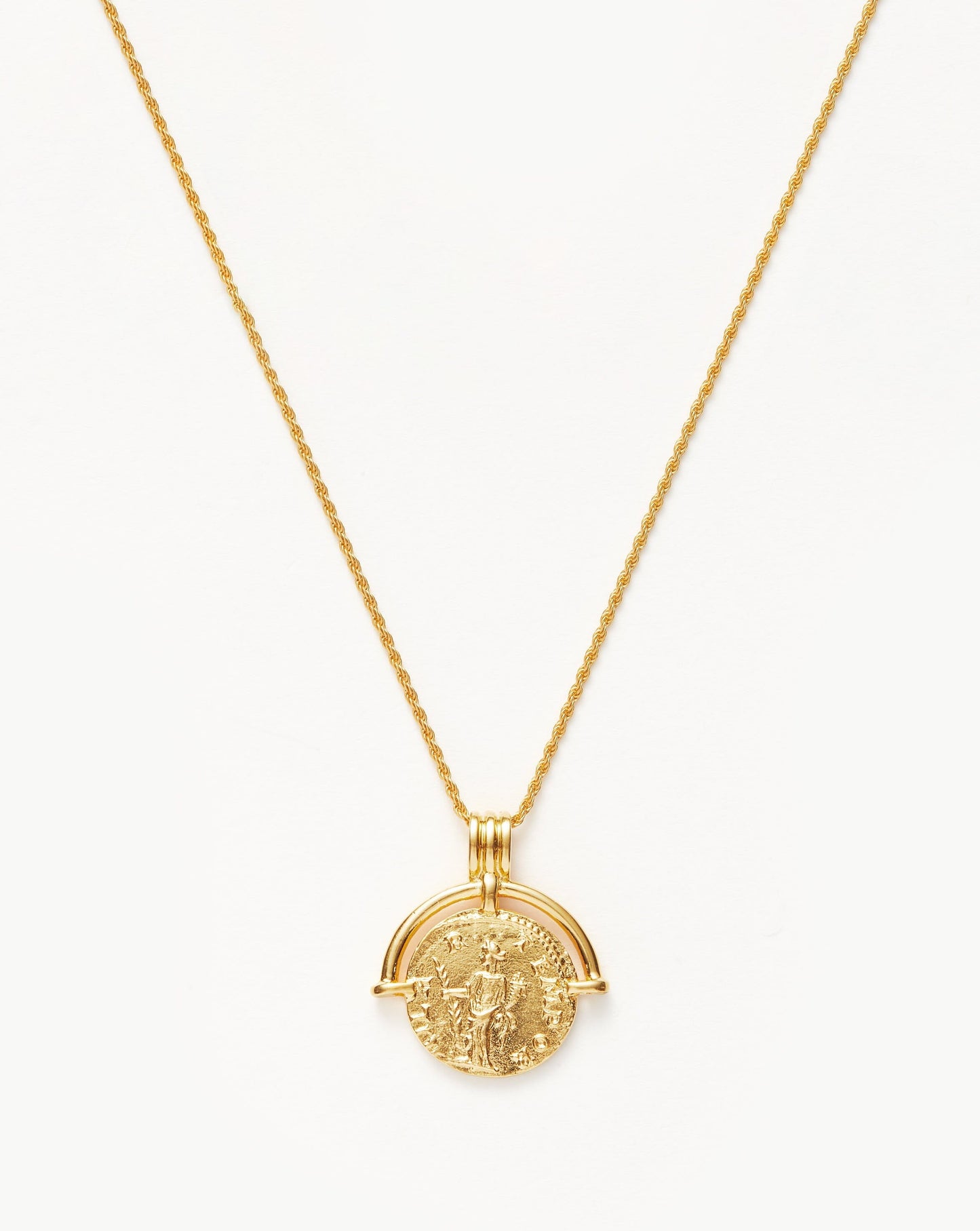 Lucy Williams Medium Engravable Roman Arc Coin Necklace