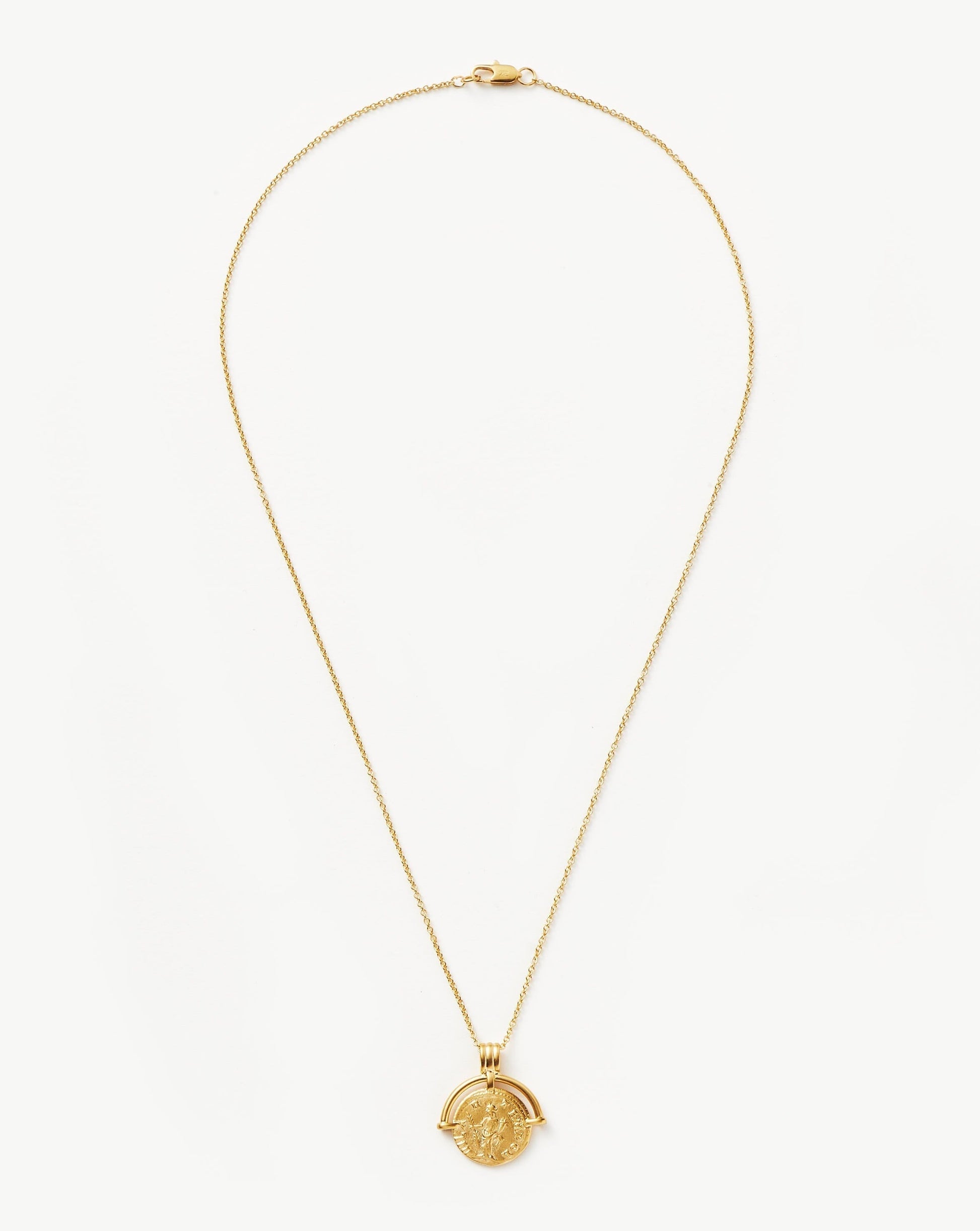 Lucy Williams Long Engravable Roman Arc Coin Necklace