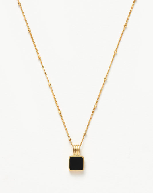Lucy Williams Square Onyx Necklace