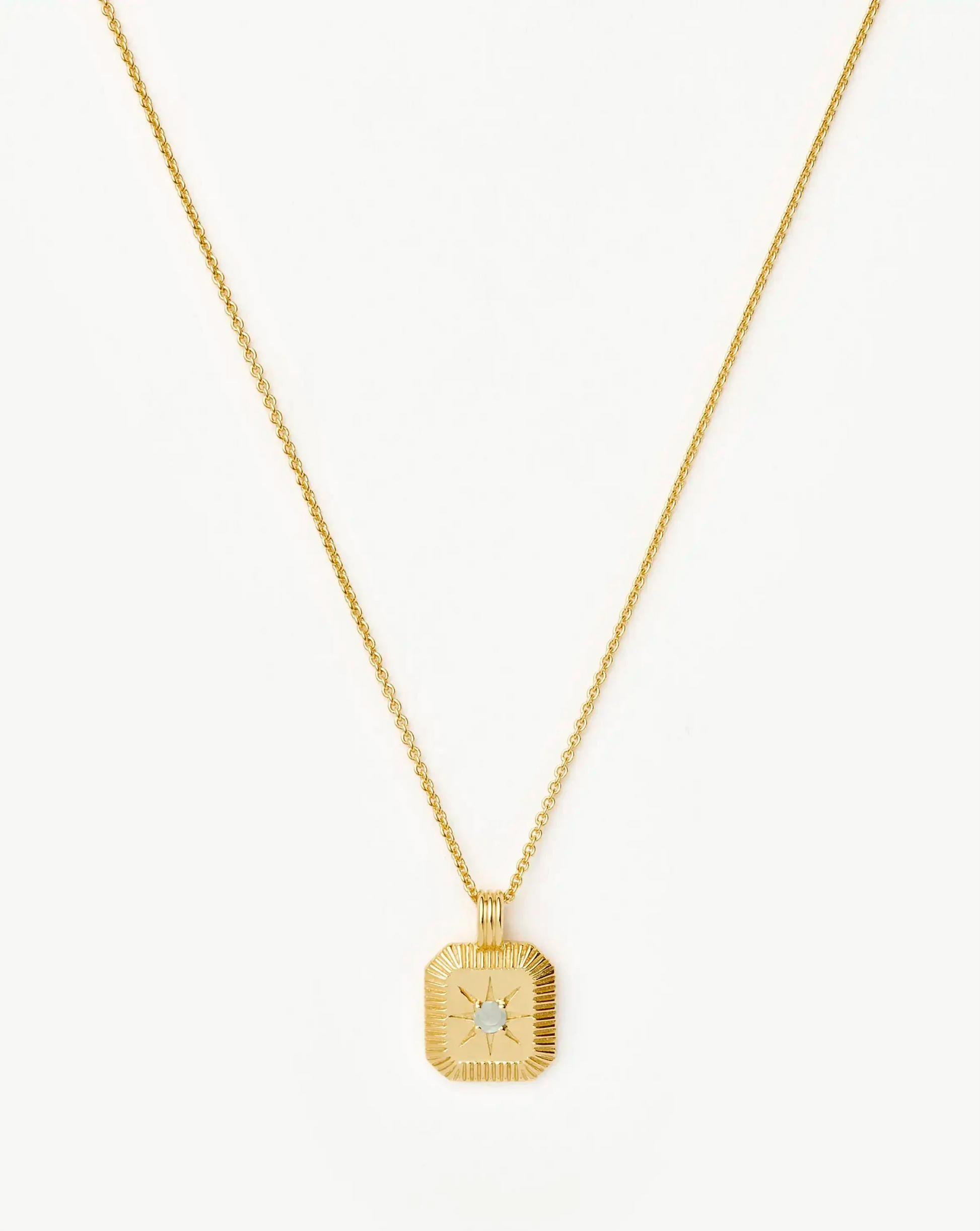 March Birthstone Pendant Necklace