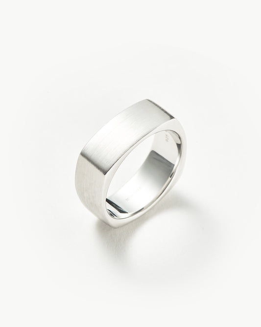 Mens Engravable Matte Wide Ring