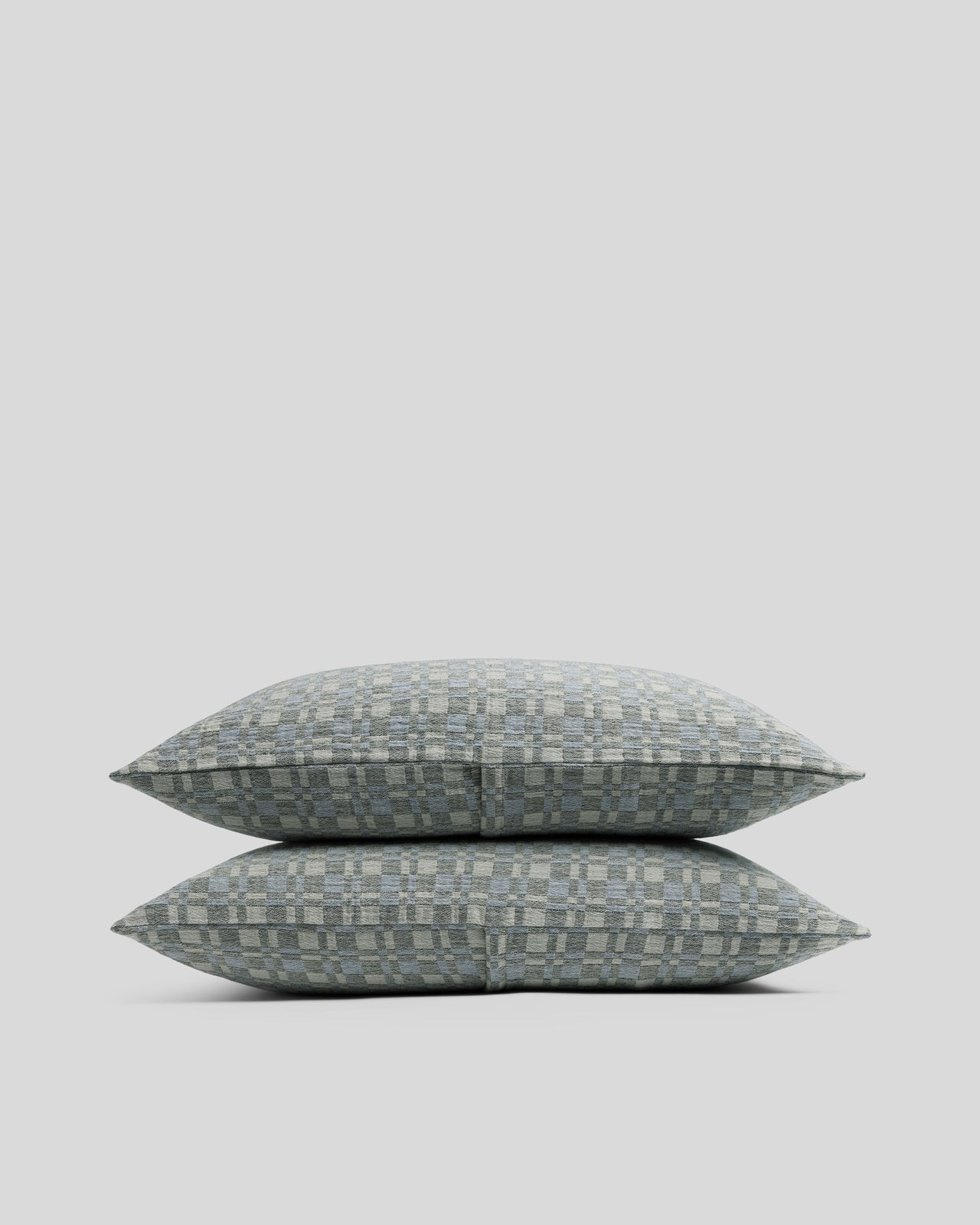 Modern Check Jacquard Sham Set (Dusk and Moss)