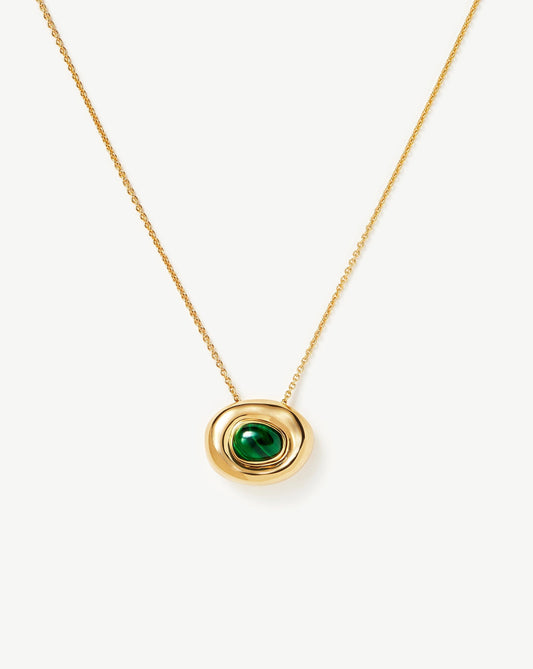 Molten Gemstone Doughnut Pendant Necklace