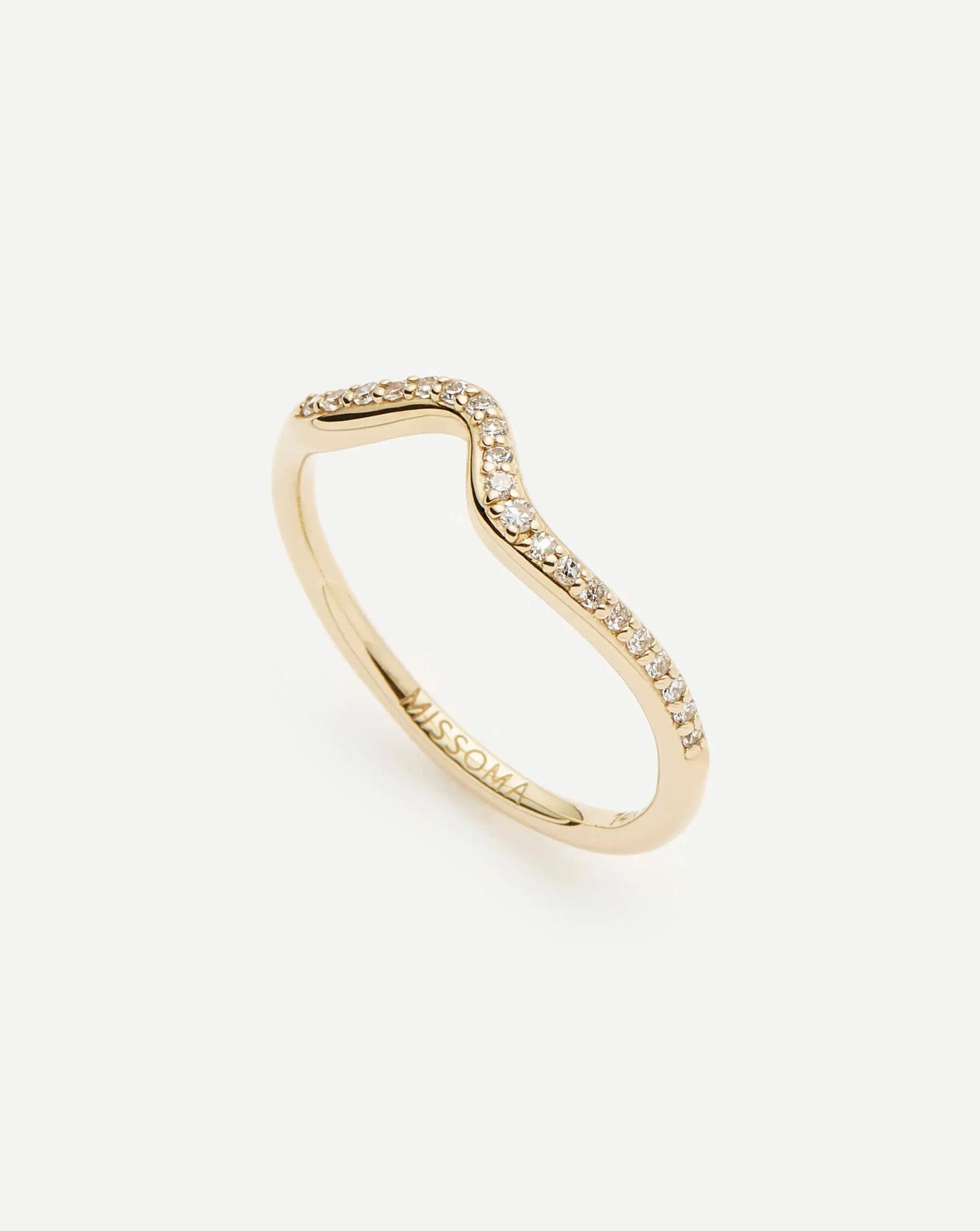 Molten Snow Solid Gold Diamond Stacking Ring