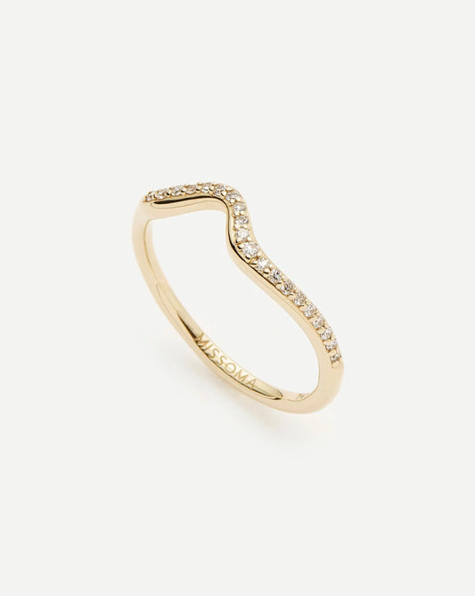 Molten Snow Solid Gold Diamond Stacking Ring