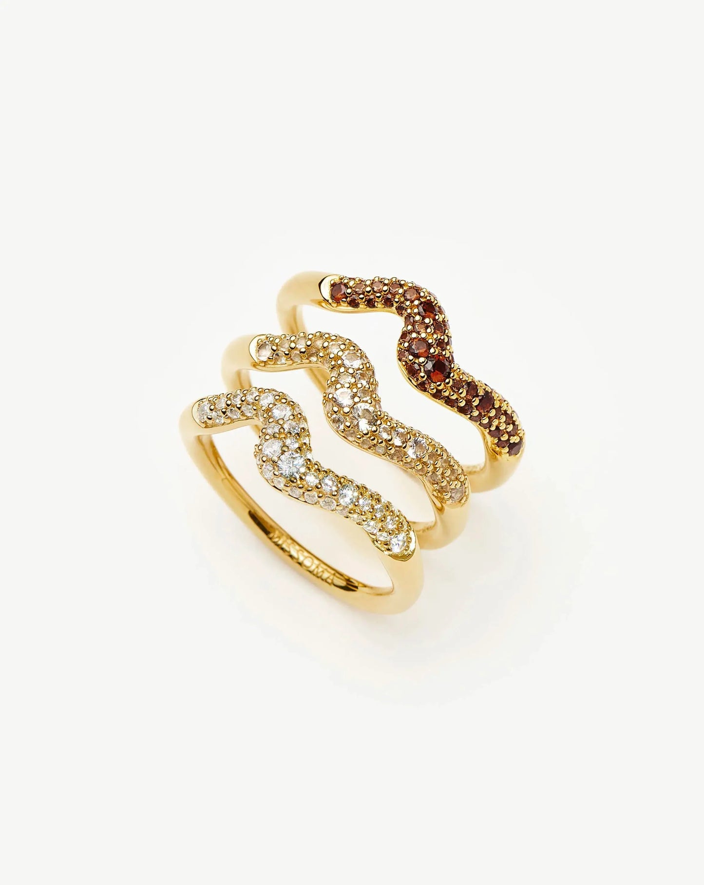 Molten Snow Stacking Ring Set