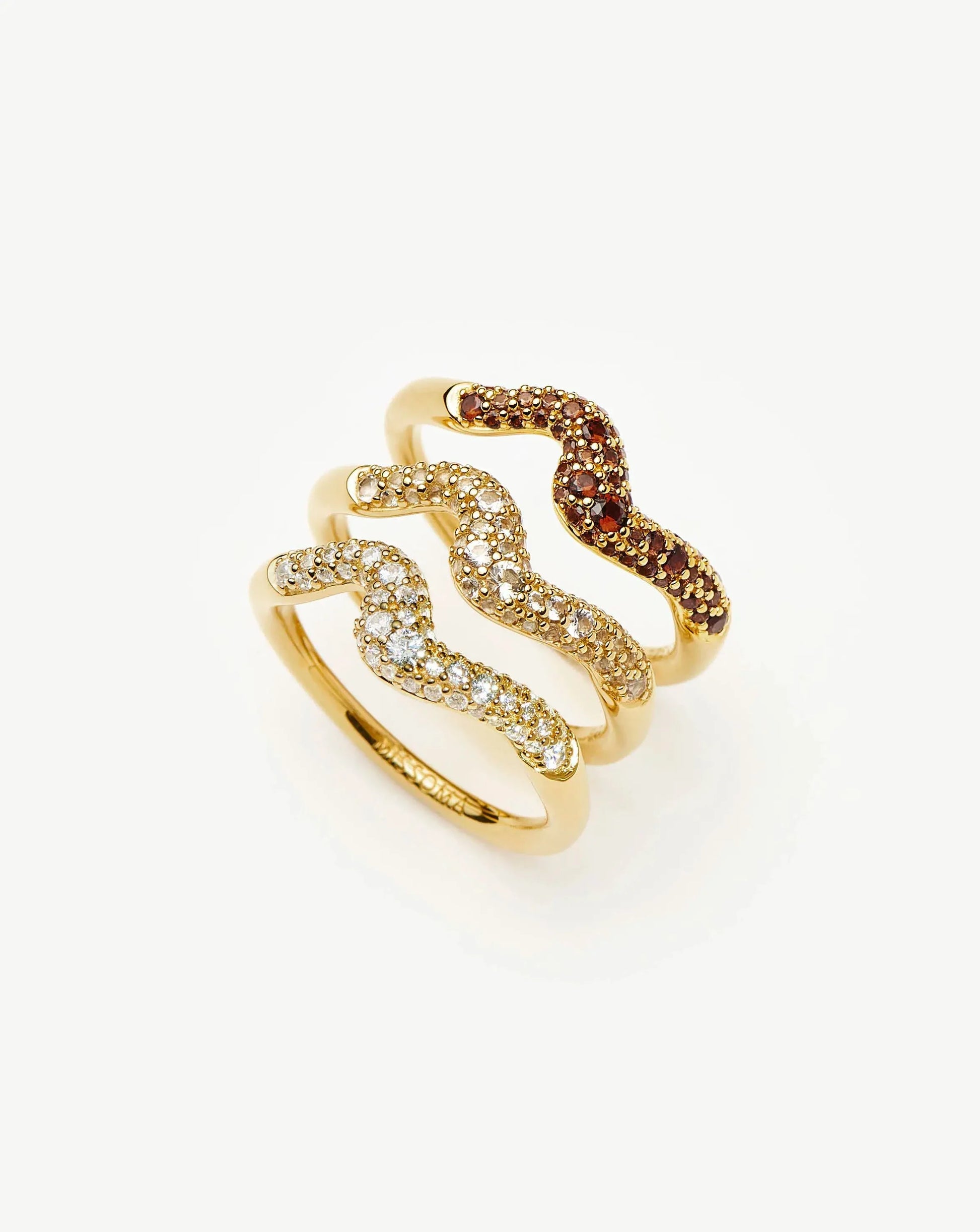 Molten Snow Stacking Ring Set
