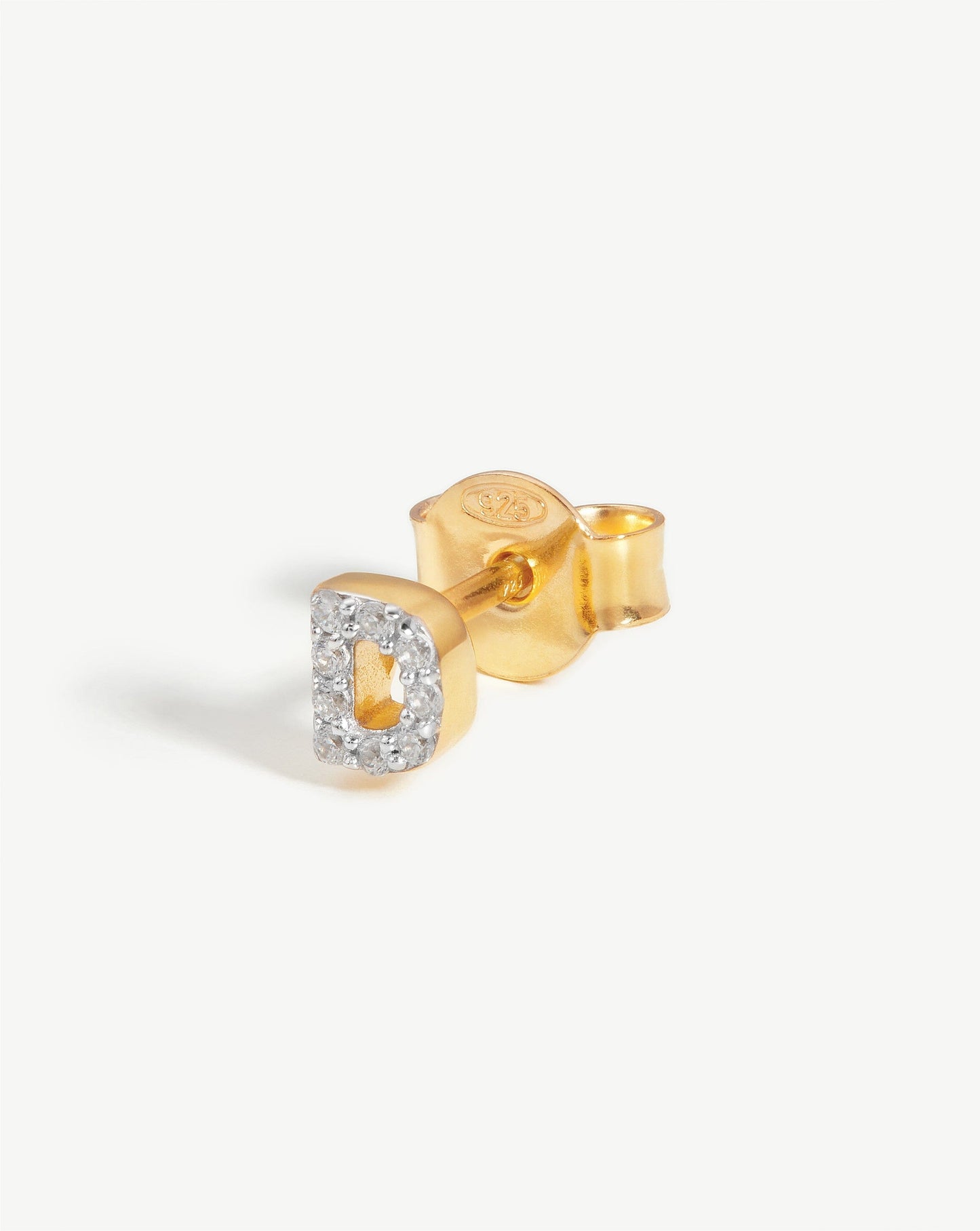Pave Initial Single Stud Earring - Initial D