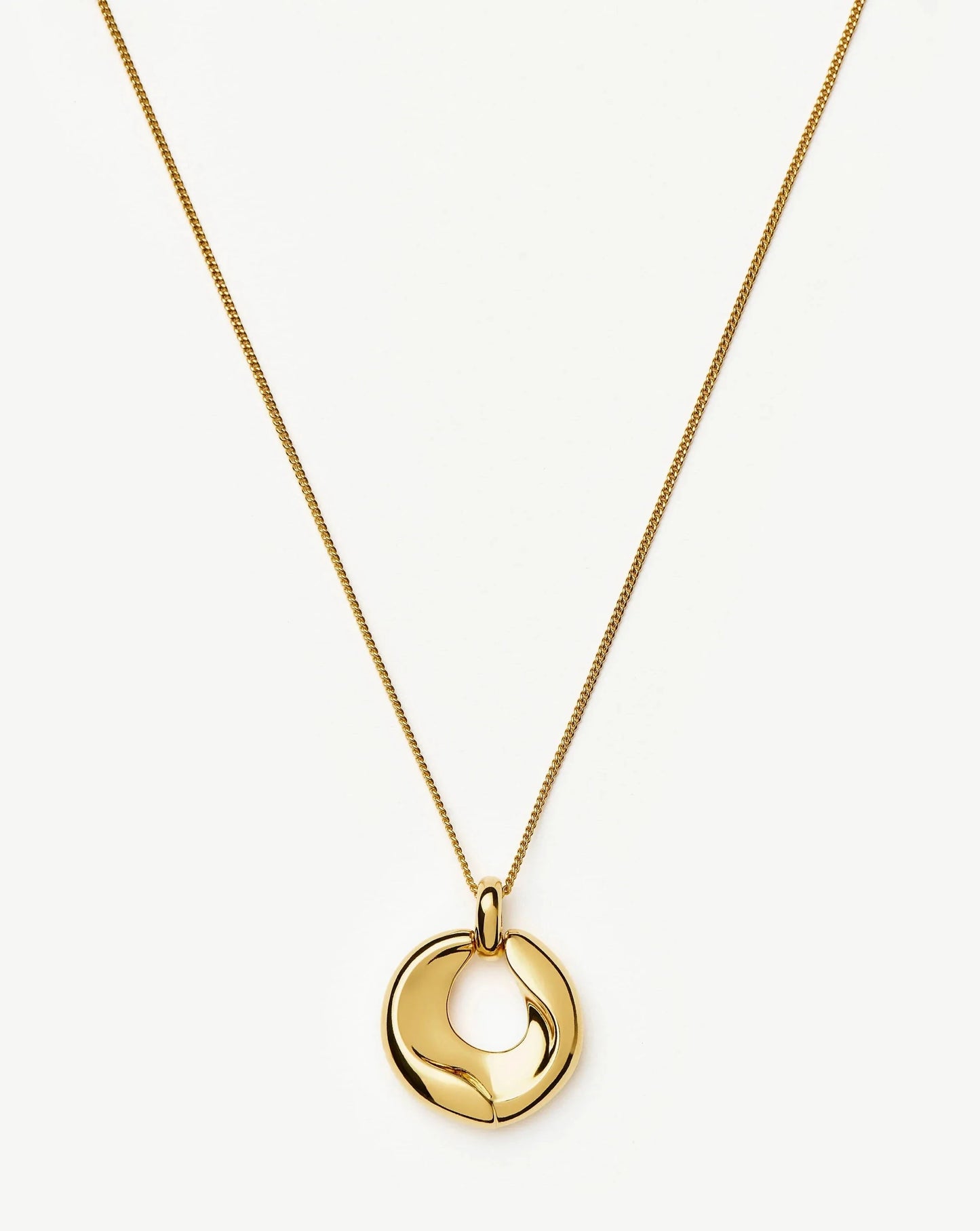Sculptural Ridge Molten Pendant Necklace