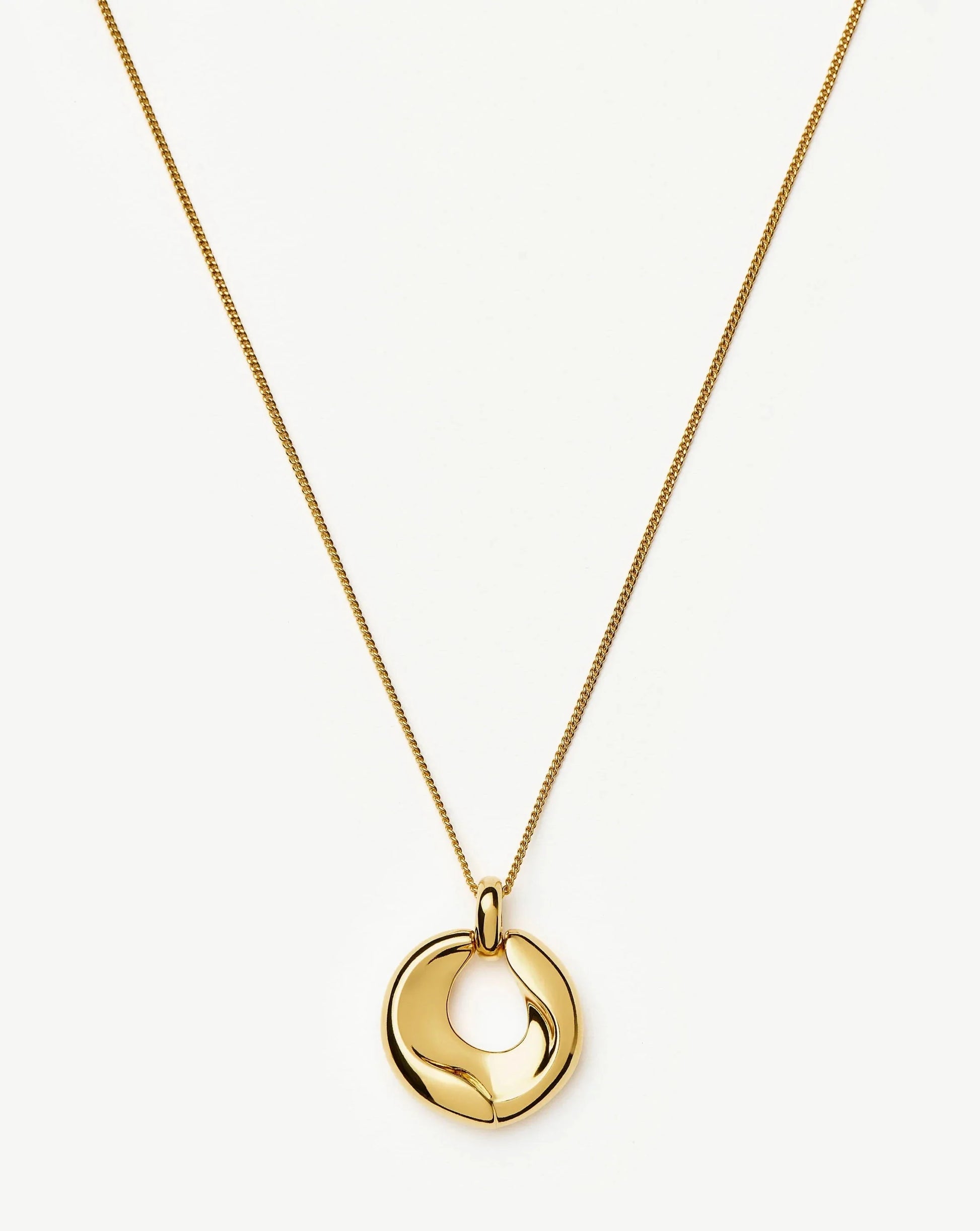Sculptural Ridge Molten Pendant Necklace