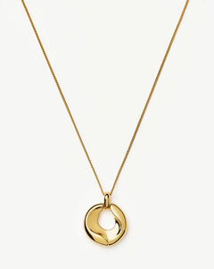 Sculptural Ridge Molten Pendant Necklace