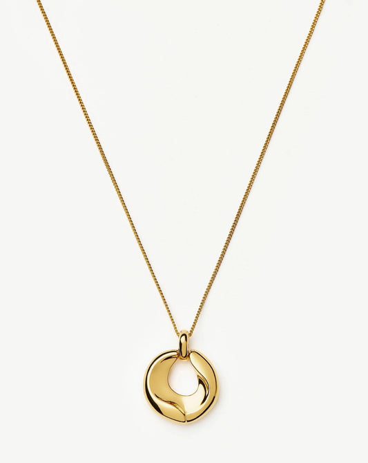 Sculptural Ridge Molten Pendant Necklace