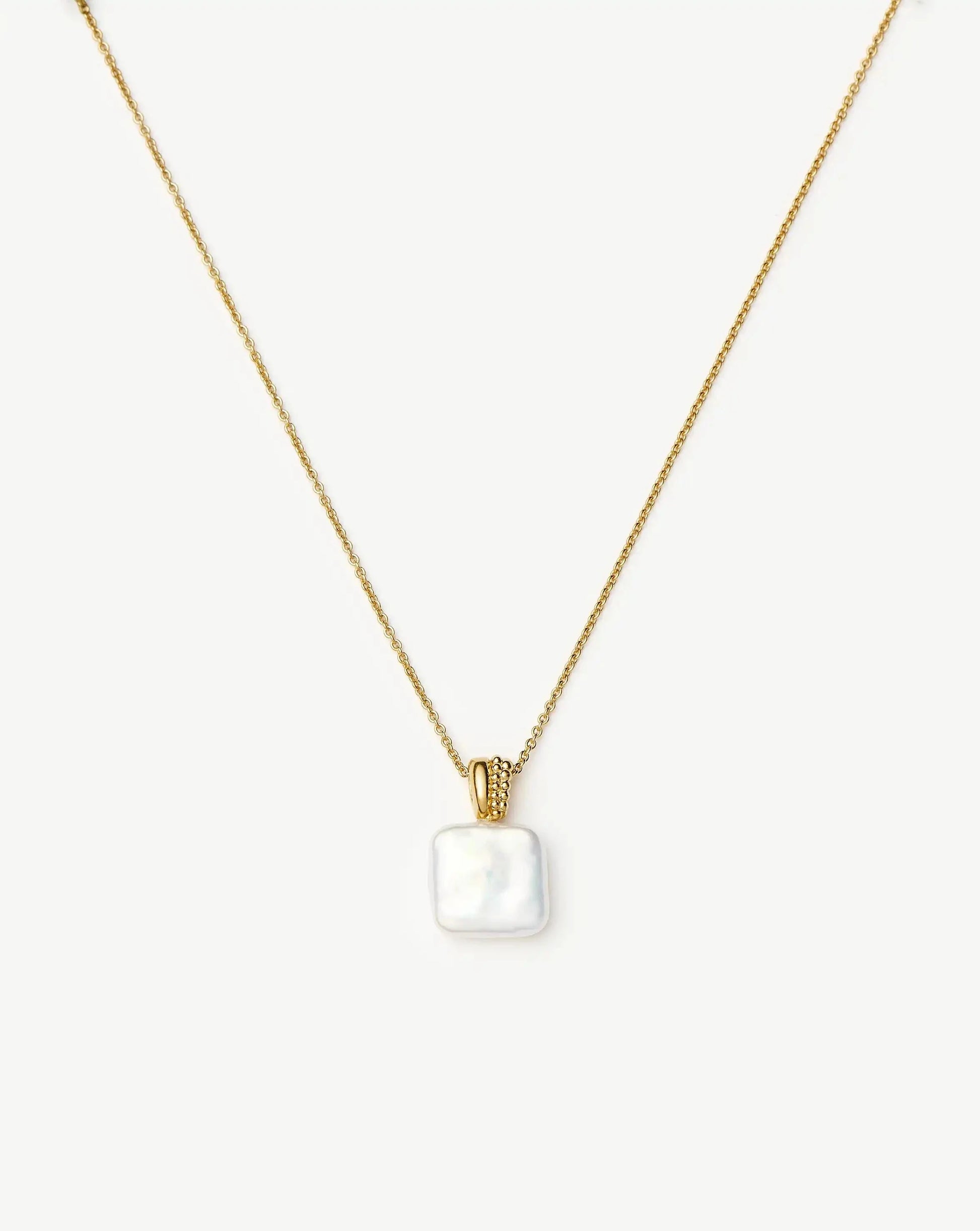 Square Pearl Baya Pendant Necklace
