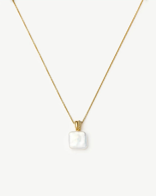 Square Pearl Baya Pendant Necklace