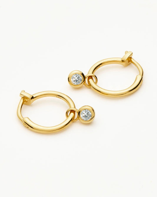 Tennis Charm Mini Hoop Earrings