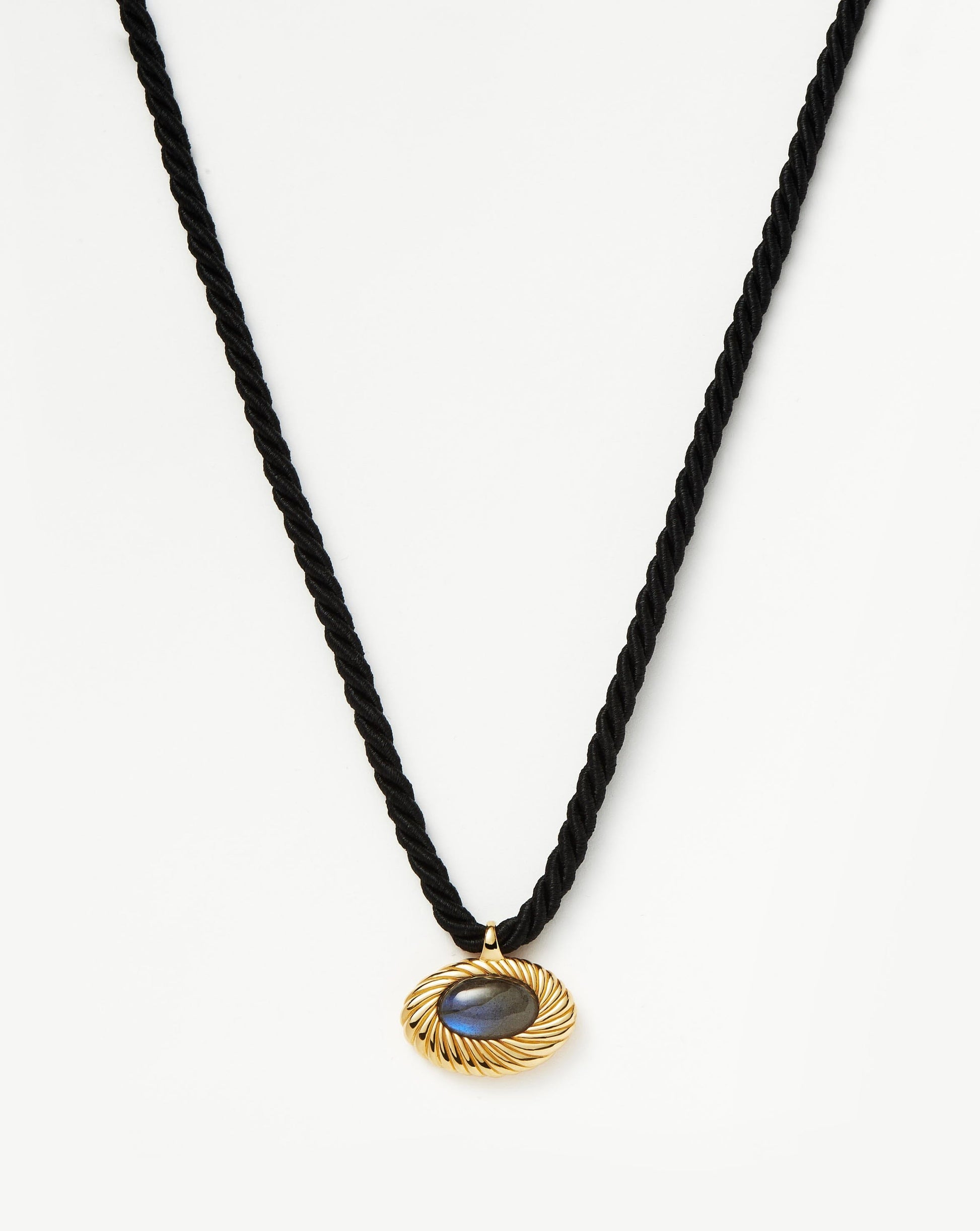 Wavy Ridge Caspia Gemstone Cord Necklace